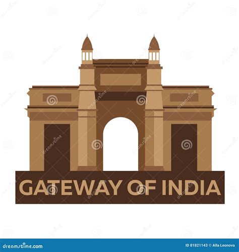 Gateway of India. Indian Architecture. Mumbai. Modern Flat Design ...