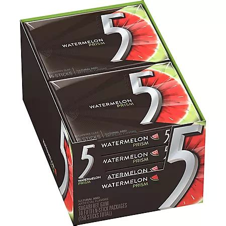 Wrigley's 5 Gum Watermelon Prism Gum (15 ct., 10 pk.) - Sam's Club