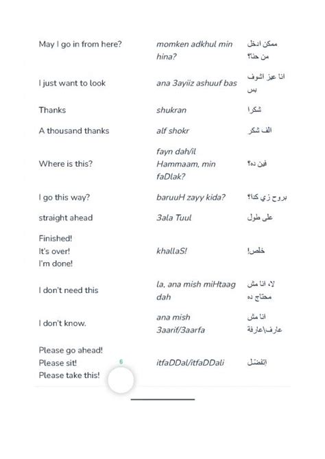 Arabic Pdf 99298 | Basic Egyptian Arabic Phrases