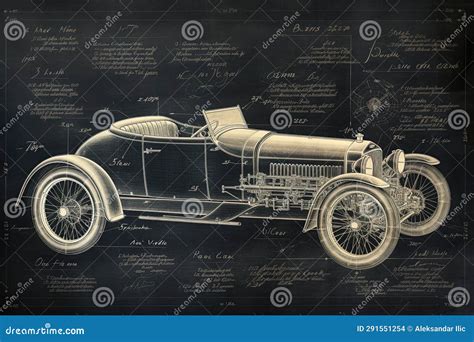 Classic Car. Vintage Blueprint Design. Poster, Wall Art. Generative Ai ...