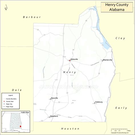 Map of Henry County, Alabama - Where is Located, Cities, Population, County Facts