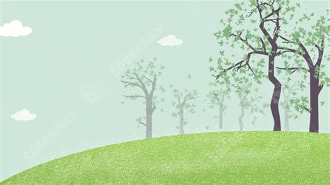 Green Landscape Beautiful Cartoon Powerpoint Background For Free ...