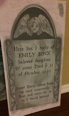 Emily Binx tombstone: "Here lies y body of Emily Binx, beloved daughter ...