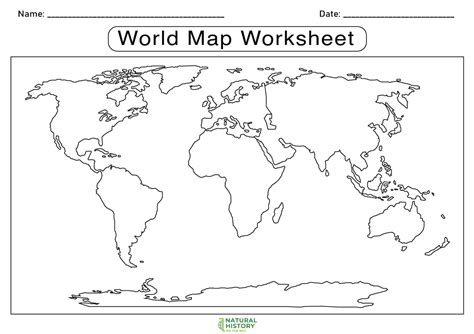 Printable World Map Worksheet