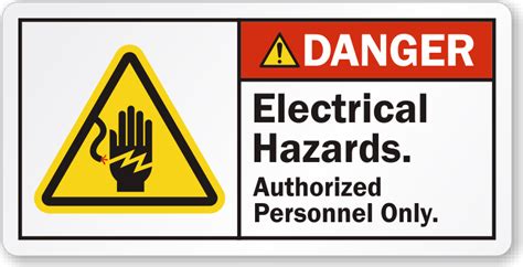 Electrical Hazards Authorized Personnel Only Danger Label, SKU: LB-2394