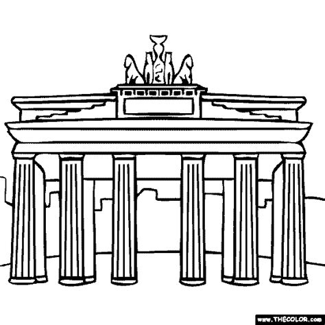 Brandenburg Gate Berlin Germany Coloring Page | Coloring pages ...