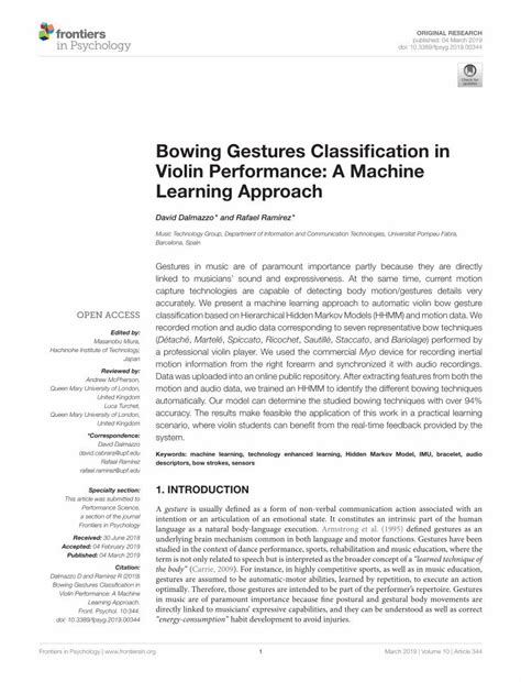 (PDF) Bowing Gestures Classification in Violin Performance: A - DOKUMEN.TIPS