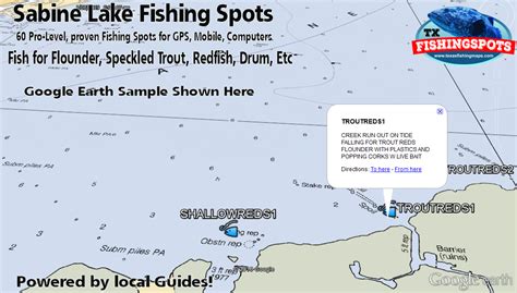 Sabine Lake Texas Fishing Spots & GPS Fishing Locations for Trout, Flounder, Redfish