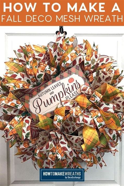 How To Make A Fall Deco Mesh Wreath - How to Make Wreaths - Wreath ...