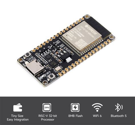 ESP32-C6 Microcontroller, WiFi 6 Development Board, 160MHz Single-core Processor, ESP32-C6-WROOM ...