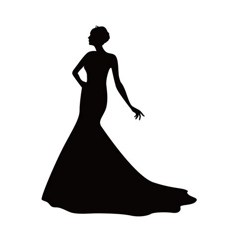 Silhouette Dress Illustration Vector graphics Wedding - Silhouette png ...