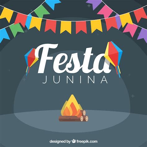 Free Vector | Party background with bonfire and garlands of colors in ...