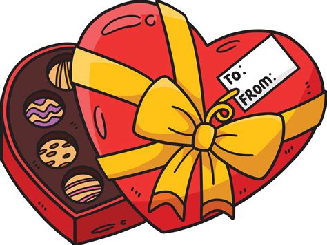 corazon chocolates caja cartoon clipart color 13655537 Vector en Vecteezy