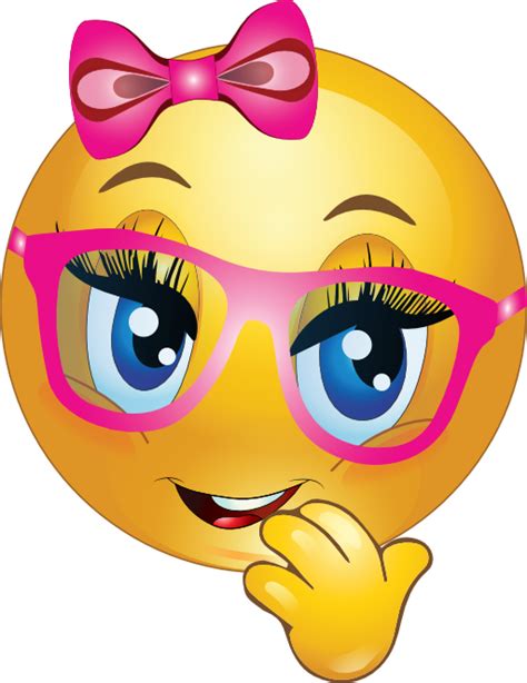 Pink Glasses Girl | Funny emoji, Emoticon love, Emoji love