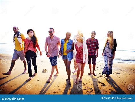 Diverse Beach Summer Friends Fun Bonding Concept Stock Photo - Image of close, bonding: 55171946