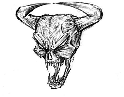Skull Black And White Drawing at GetDrawings | Free download