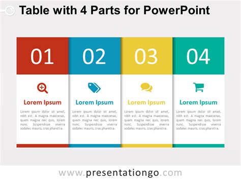 4-Part Table Diagram for PowerPoint - PresentationGO.com