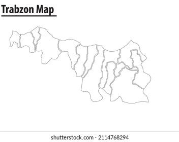 Trabzon Map Illustration Vector City Turkey Stock Vector (Royalty Free ...