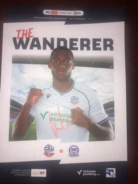 LEAGUE ONE FOOTBALL Programme Bolton Wanderers v Portsmouth 13th April ...