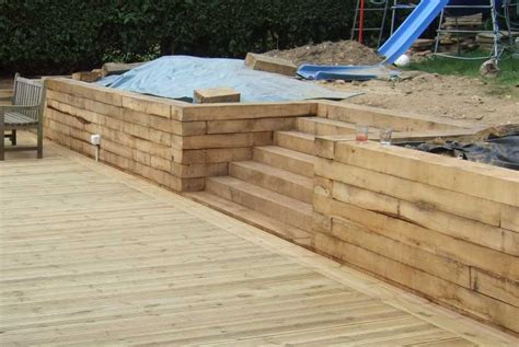 How to build a retaining wall with railway sleepers