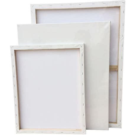 1pc Cotton Wood Frame Oil Painting Canvas White Blank Square Painting Plate Wooden Board Frame ...