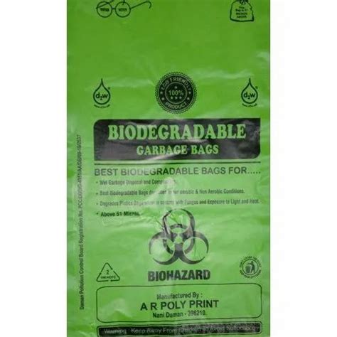 Printed Plastic Biodegradable Garbage Bags, Packaging Type: Packet at Rs 95/kilogram in Daman