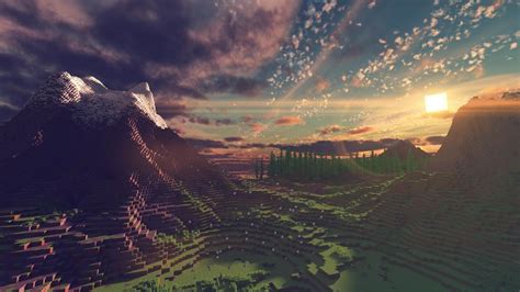 Minecraft Shaders Sunset