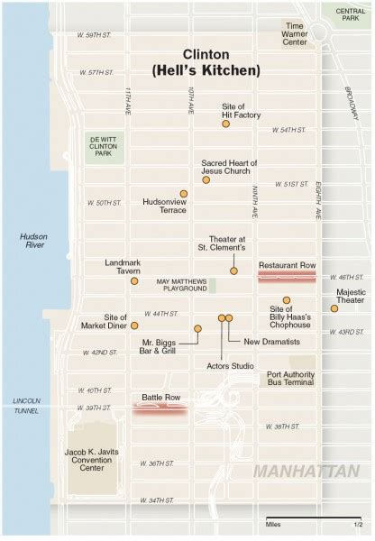 Hells Kitchen tourist map - manhattan new york • mappery