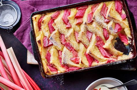 Rhubarb And Custard Bread And Butter Pudding Recipe | Dessert Recipes | Tesco Real Food