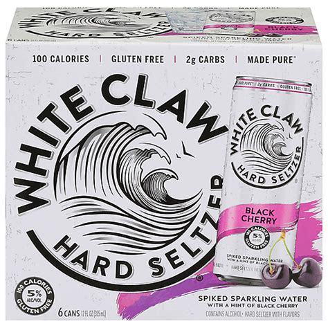 White Claw Hard Seltzer Hard Seltzer, Black Cherry 6 Ea | Buehler's