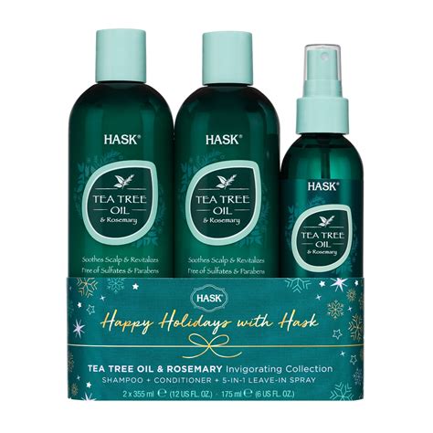 ($16 Value) HASK Tea Tree Oil & Rosemary Invigorating Shampoo 12 fl oz, Conditioner 12 fl oz ...