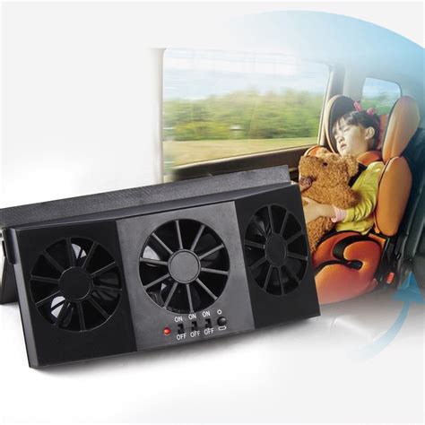 Fichiouy Ventilator Window Hanging Type Solar Powered Car Fan Air Vent ...