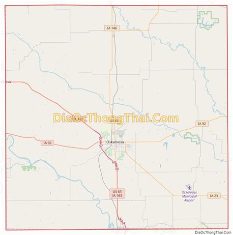 Map of Mahaska County, Iowa - Thong Thai Real