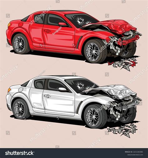 Broken Car Vector Art Image Eps Stock Vector (Royalty Free) 2211181481 ...