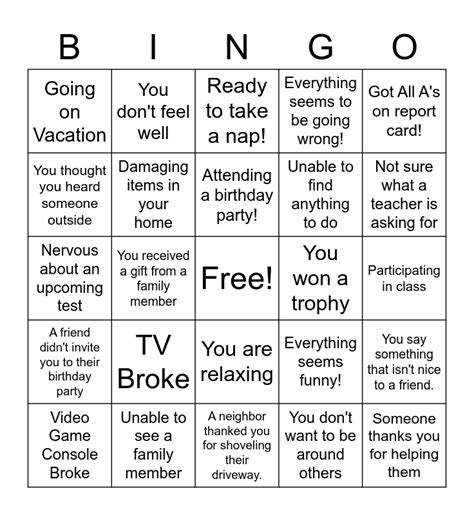 Zones Bingo Card