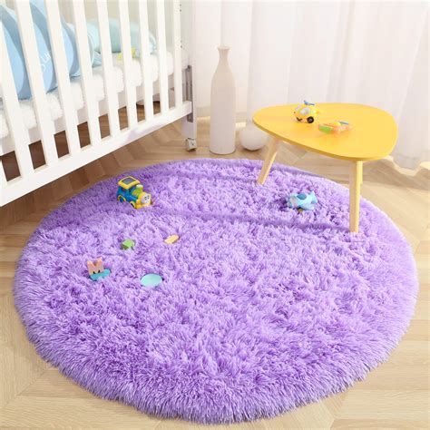 Amazon.com: Terrug Super Soft Round Rugs for Kids Room, Cute Fluffy ...