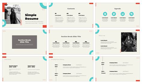 Simple Resume Free Presentation Template - Google Slides PowerPoint