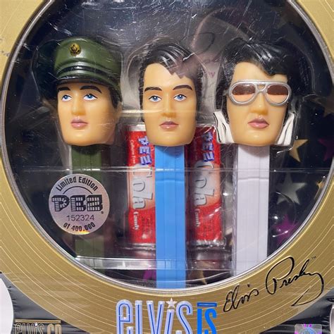 VINTAGE ELVIS PRESLEY LIMITED EDITION PEZ DISPENSERS W/ CD #152,324 OF 400,000 BRAND NEW FACTORY ...