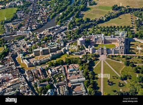 Aerial view of Windsor Castle Berkshire England. JMH3960 Stock Photo ...