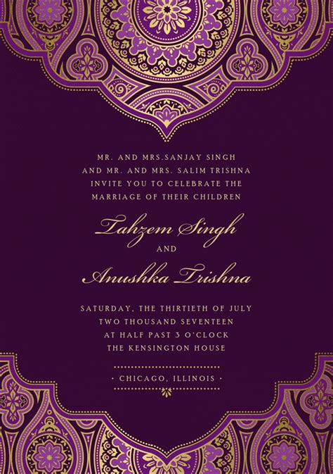 Indian Inspired by Colin Cowie | Greenvelope.com Sample Wedding Invitation Wording, Marriage ...