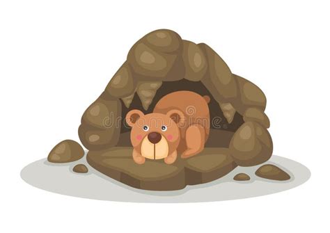 Bear Sleeping In Cave Vector Stock Vector - Illustration of house, happy: 44343067