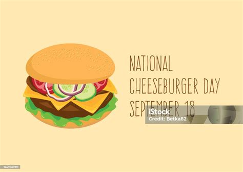 National Cheeseburger Day Vector Stock Illustration - Download Image ...