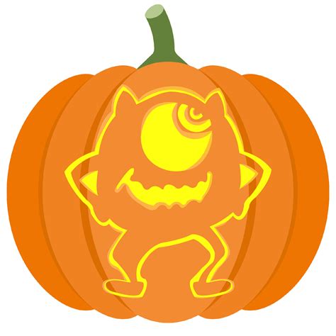 Mike Wazowski Look up Pumpkin Stencil | Free Printable Papercraft Templates