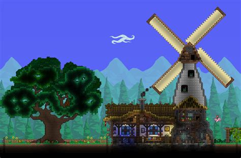 Windmill and a potion store. : r/Terraria