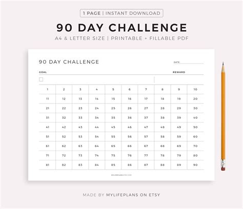 Printable 90 Day Challenge Tracker | ubicaciondepersonas.cdmx.gob.mx