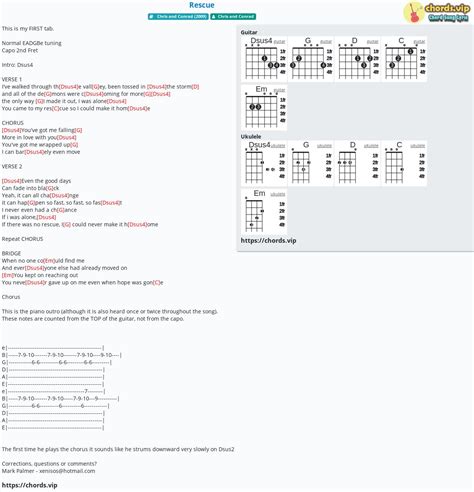 Chord: Rescue - tab, song lyric, sheet, guitar, ukulele | chords.vip