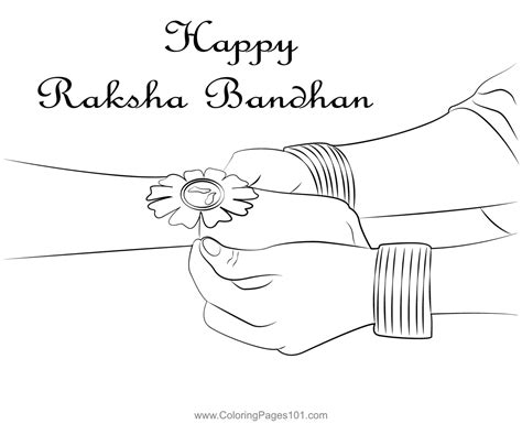 Happy Raksha Bandhan Coloring Page for Kids - Free Raksha Bandhan ...