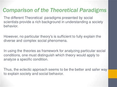 SOCIOLOGY: Theoretical Paradigms