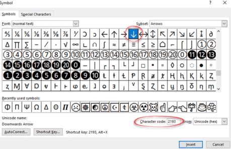 Down arrow ↓ symbol in Word, Excel, PowerPoint and Outlook - Office Watch