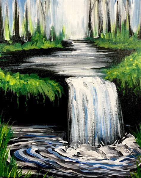 The Hidden Waterfall at The Greene Turtle (Columbia) | Beginner painting, Waterfall paintings ...